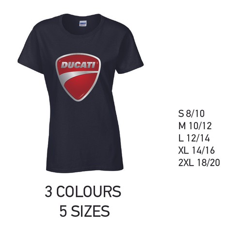 Ducati Damen T-Shirt Baumwolle 3 Farben 5 Größen Lieferbar Bedruckt - Bild 3 von 7