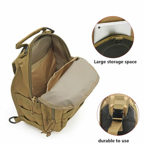 Outdoor Shoulder Chest Bag men Military Tactical Backpack Travel Camping Hiking - Picture 9 of 21