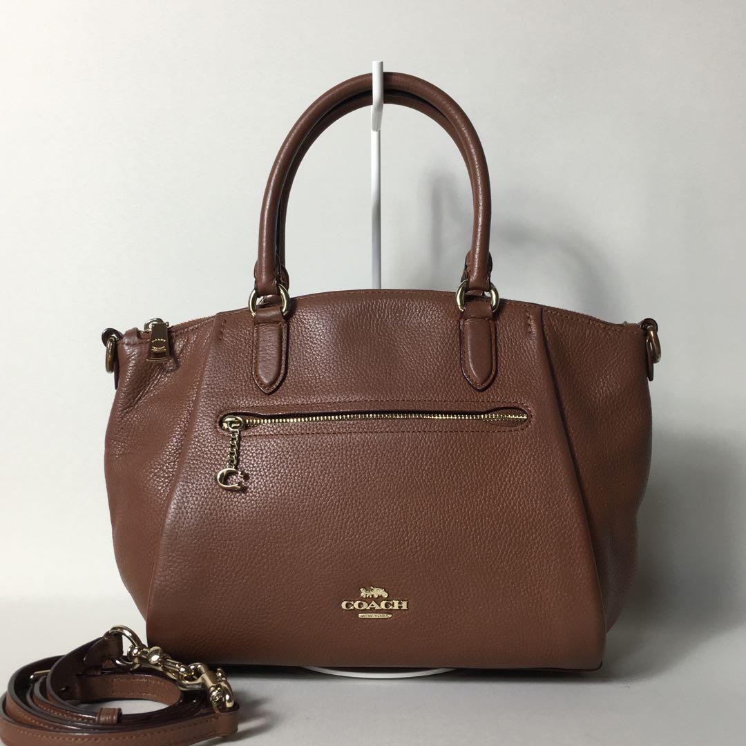 Vintage Coach Brown Leather 2Way Handbag with Strap 22x24.5x8cm