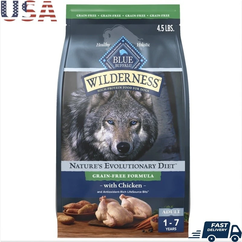High Protein Natural Dry Dog Food Real Chicken Grain Free Kibble Adult Nutrition