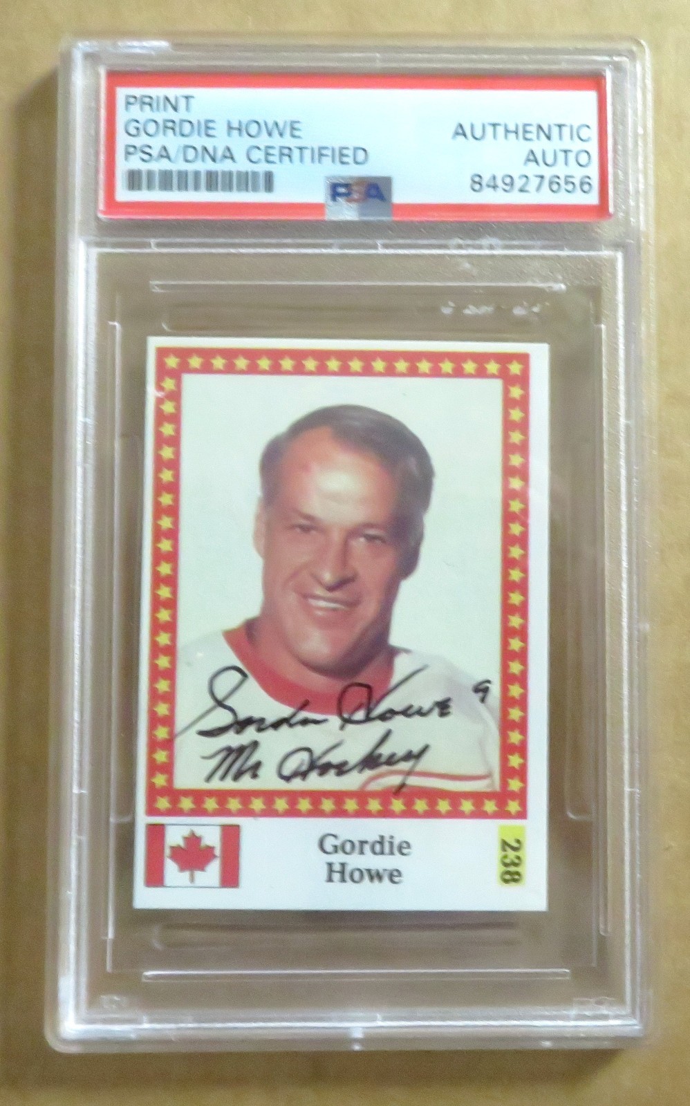 Detroit Red Wings Gordie Howe Signed 1991 Sweden Sticker PSA Authentic 