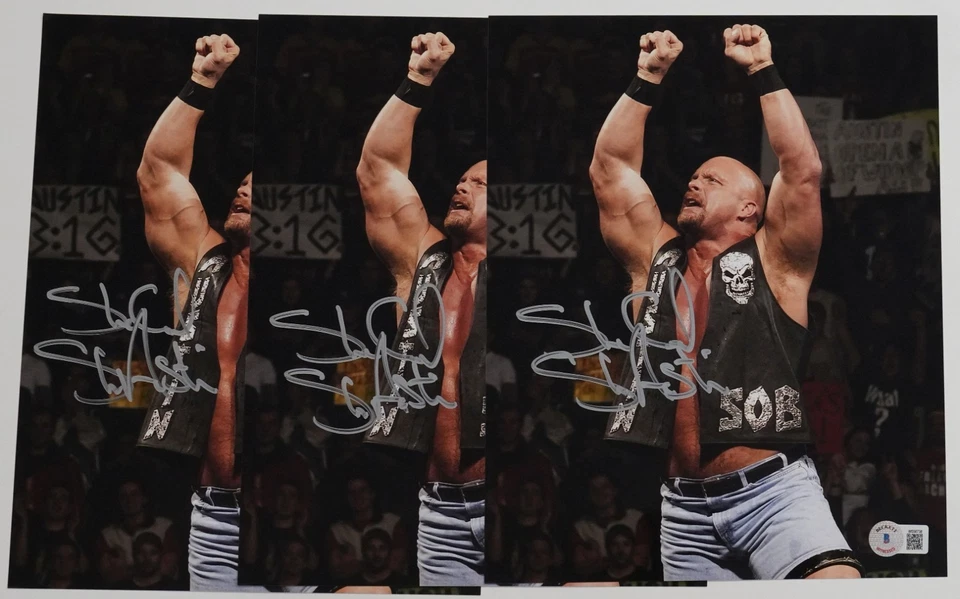 Foto assinada por Stone Cold Steve Austin 8x10 BAS CERTIFICADO DE AUTENTICIDADE WWE 3:16 Legend Picture autografada B - Imagem 2 de 4