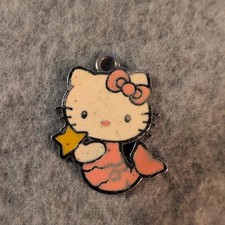 Hello Kitty Mermaid Charm Star Enamel Silver Tone Pendant