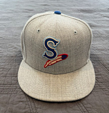 New Era 59FIFTY Fitted 6-Panel Baseball Cap Gray/Blue Solid Men's 7 1/4