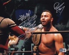 Jushin Liger Rocky Romero Signed 8x10 Photo BAS COA New Japan Pro Wrestling CMLL
