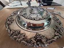 Antique Silver plate Serving Dish Victorian Style Sheffield Pattern Serveware