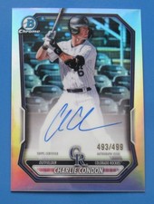 2026 Bowman Chrome Charlie Condon RC Refractor Auto /499 Rockies