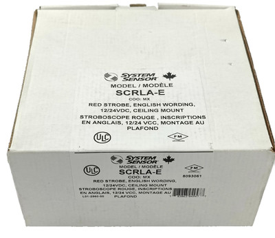 NEW System Sensor SCRLA-E CEILING MOUNT RED Strobe 12/24VDC English Wording