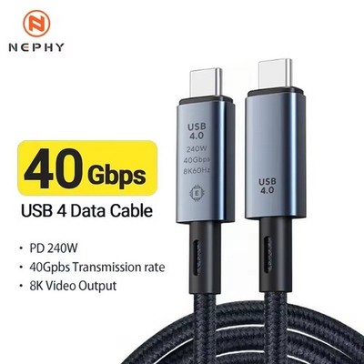 USB-C Kabel 4.0 Handy Schnell Ladekabel 240W Thunderbolt 8K Datenkabel 40Gbps 1m