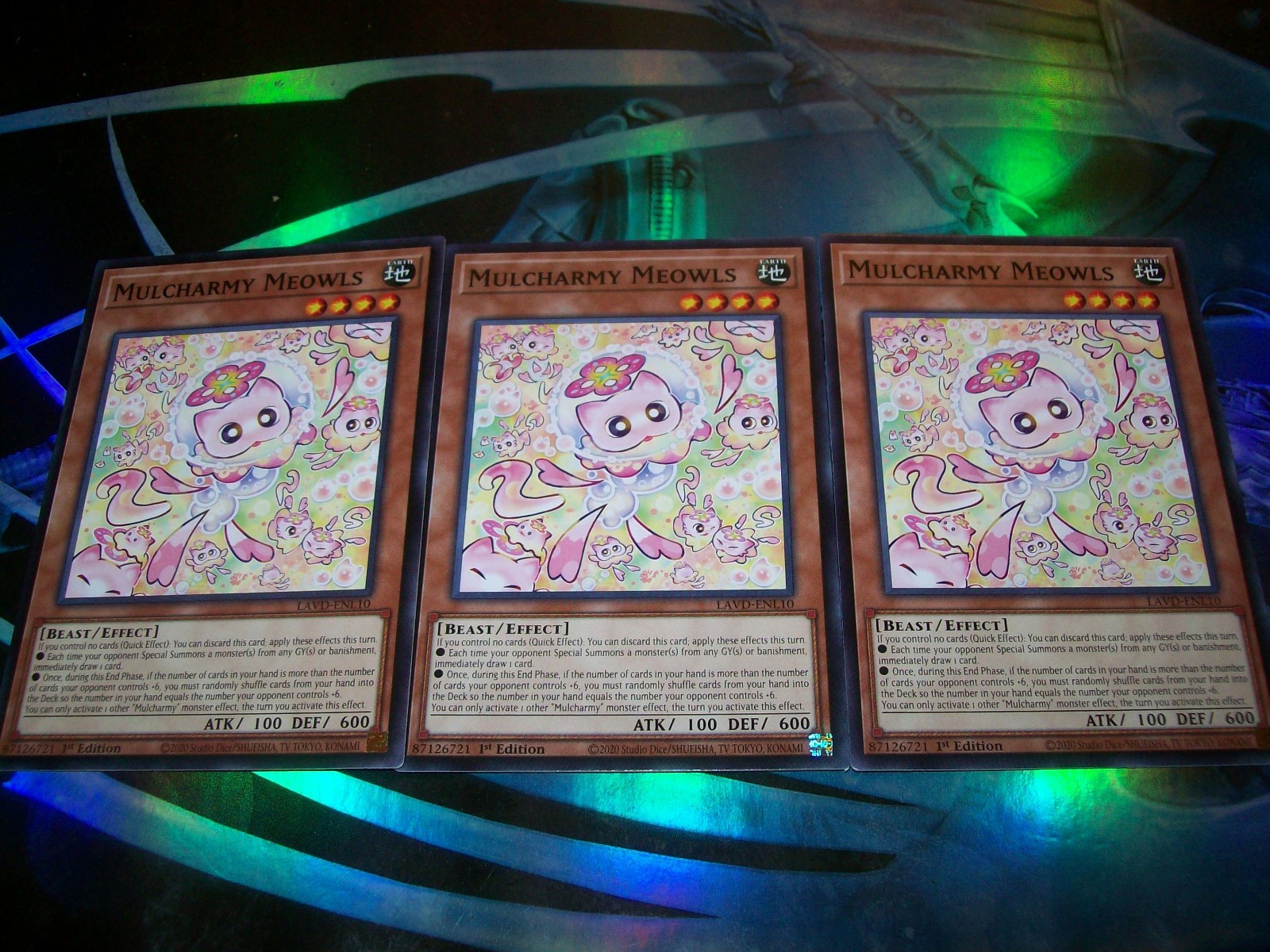 3x Mulcharmy Meowls 1st Edition Common LAVD-ENL10 Yu-Gi-Oh!