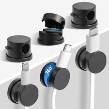 6pcs Cord Organizer Holder, 360  Rotatable Spring Cable Clips with Adhesive