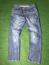 Police 883 Jeans Mens W34 L30 Sabertooth Distressed Blue