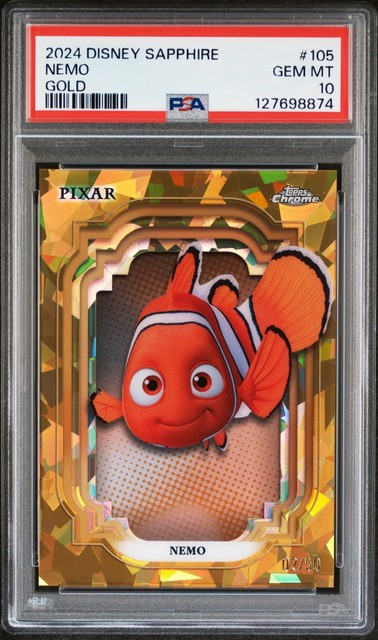 NEMO 2024 TOPPS CHROME SAPPHIRE EDITION DISNEY GOLD SP 2/50 PSA 10 GEM MINT