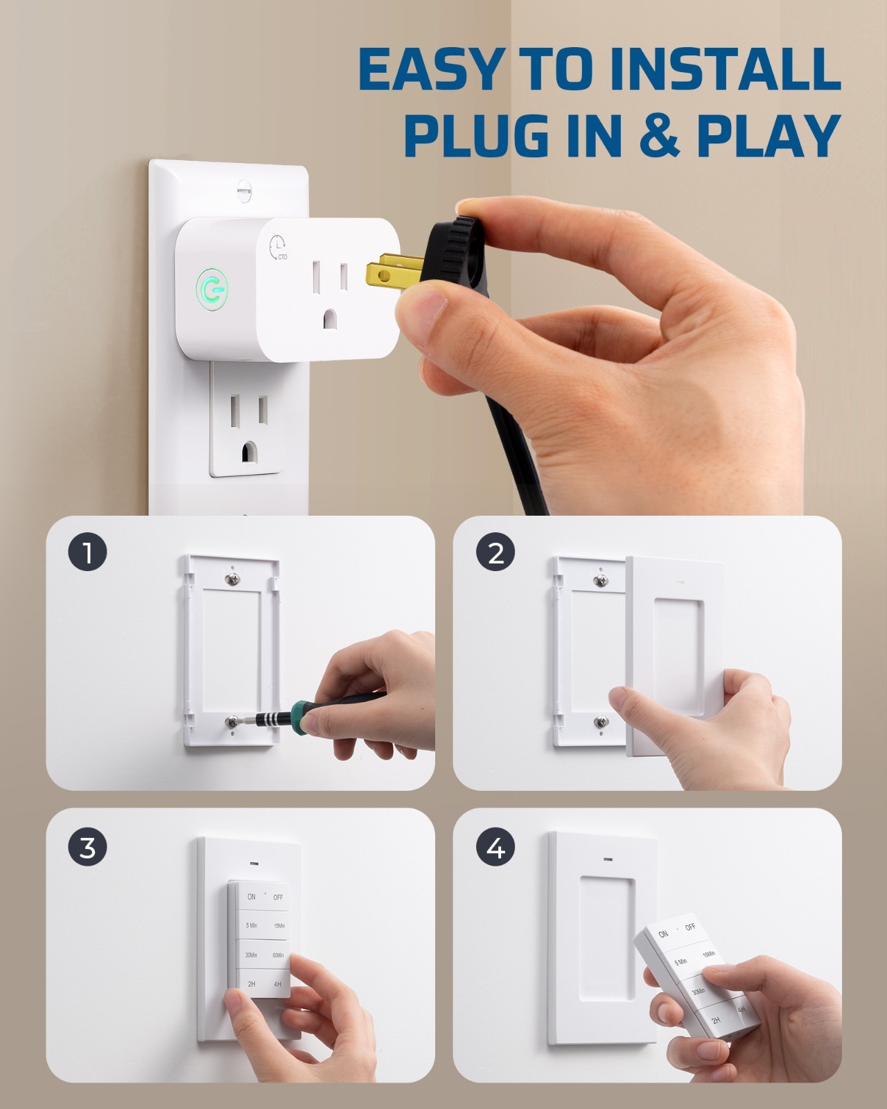 DEWENWILS Remote Control Outlet with Timer, Indoor Remote Timer Outlet,100FT