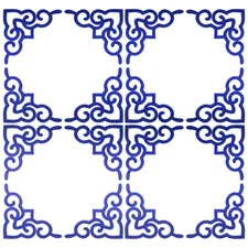 16 Pcs Hollow Mirror Wall Stickers (Dark Blue, 3.9 x 3.9")