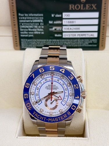 2015 Rolex Yacht-Master II Two-Tone Everose Gold 44mm Automatic Watch 116681