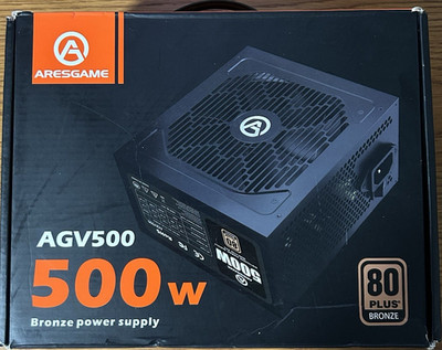 ARESGAME AGV500 500W 80 PLUS Bronze ATX Power Supply PSU 6+2 PCIe, Black