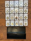 40 Graded Franklin Half Dollars 1948-1963 - 20 NGC MS63, 4 ICG MS64-67, 16 PCI A