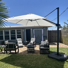 8Feet Patio Umbrella Outdoor Cantilever Square Umbrella Aluminum Offset Umbrella