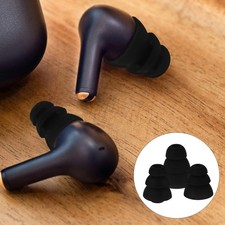 15Pcs Silicone Earbud Sleeve Replacement Earphone Tips Black
