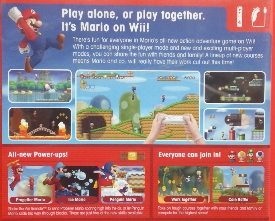 New Super Mario Bros Wii + Manual + GuideVery GoodTRACKING+FREE POST+OZ DISPATCH - image 3 of 4