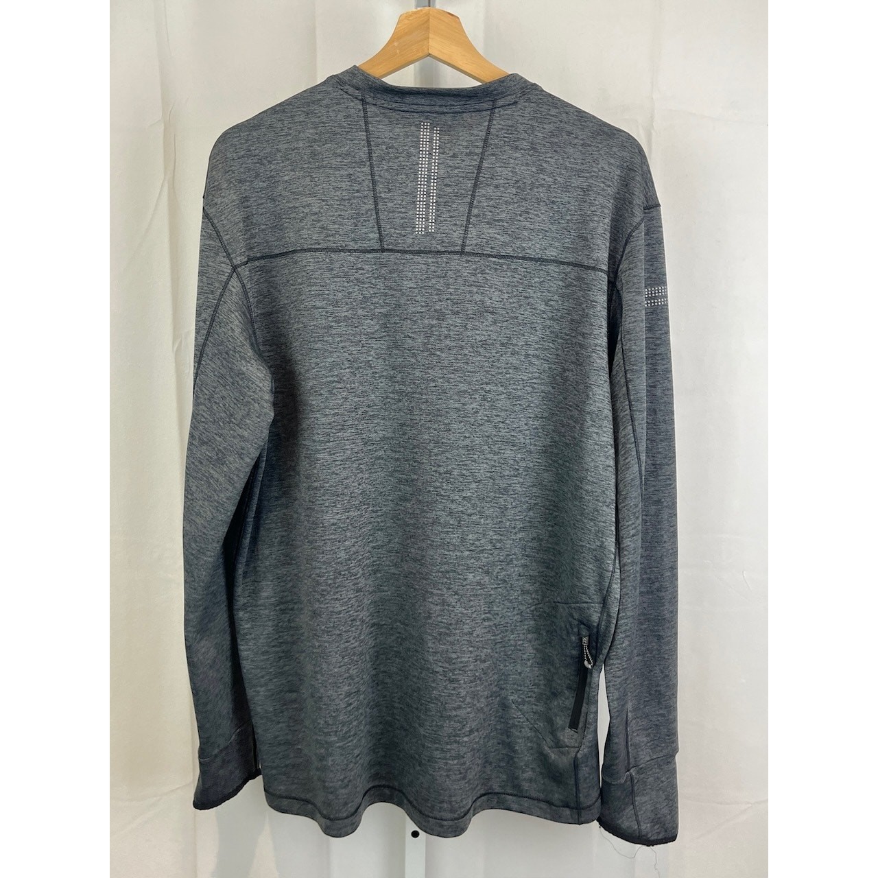 SALOMON Park T shirt manica lunga girocollo tasca riflettente corsa grigio taglia XL