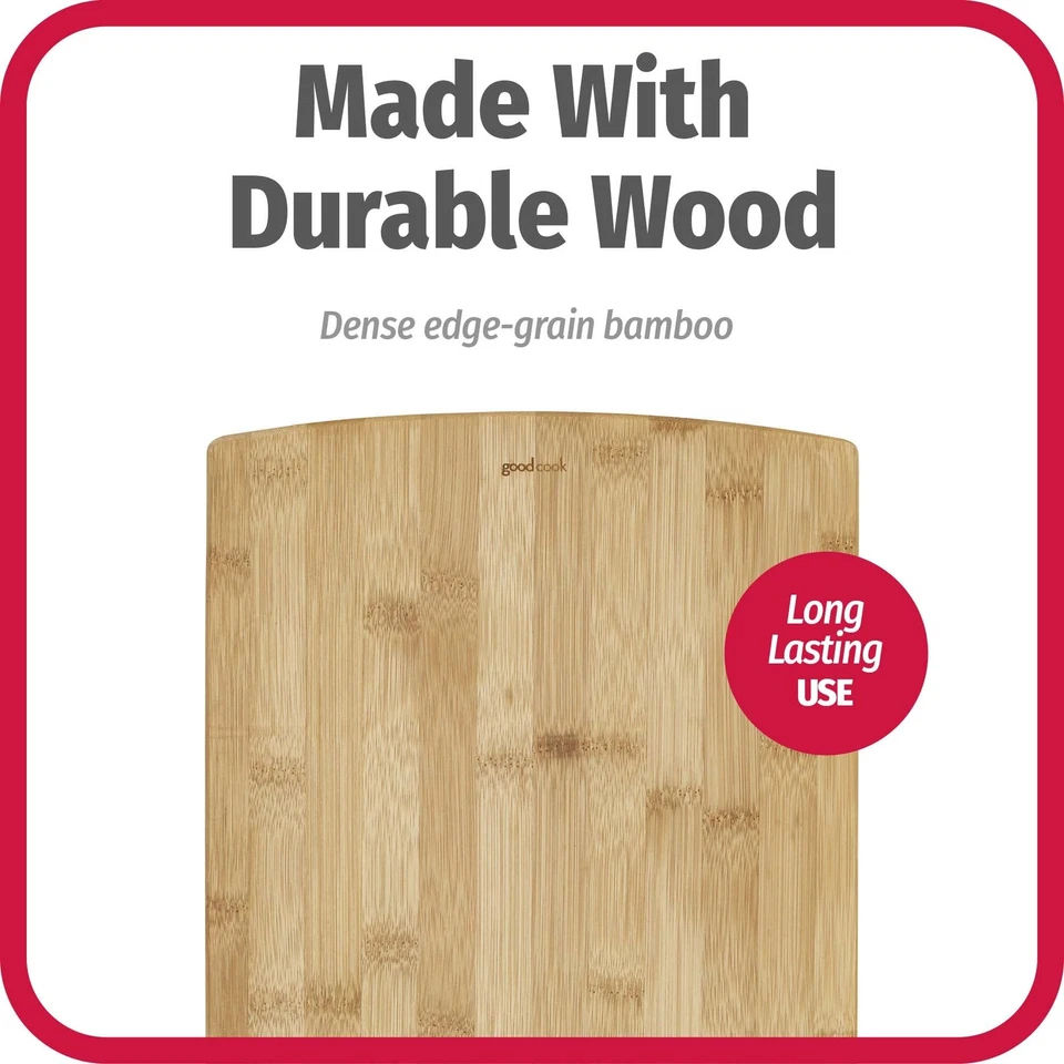 Everyday 10" x 14" Bamboo Cutting Board, Durable Edge-Grain Wood, Moisture-Re... - Image 3 of 4