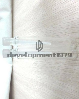 50 EMPTY SMALL GLASS PERFUME SAMPLE VIAL BOTTLE 1ml black/white cap #wd
