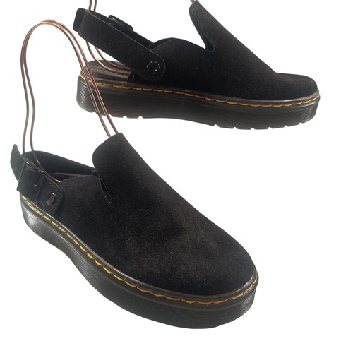 Dr Martens Carlson Mules Sandal Womens Suede Platform Slingback Adjustable Strap