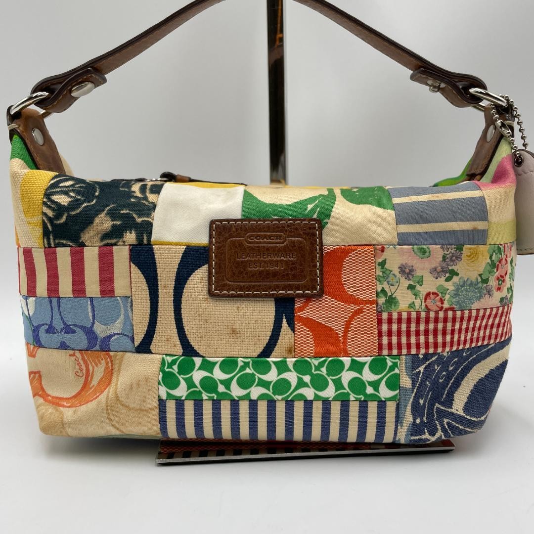 Coach Canvas Multicolor Patchwork Shoulder Bag Us… - image 2
