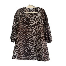 GANNI Leopard Jacquard Mini Dress - Size(32)- Colour Leopard Mini - never worn