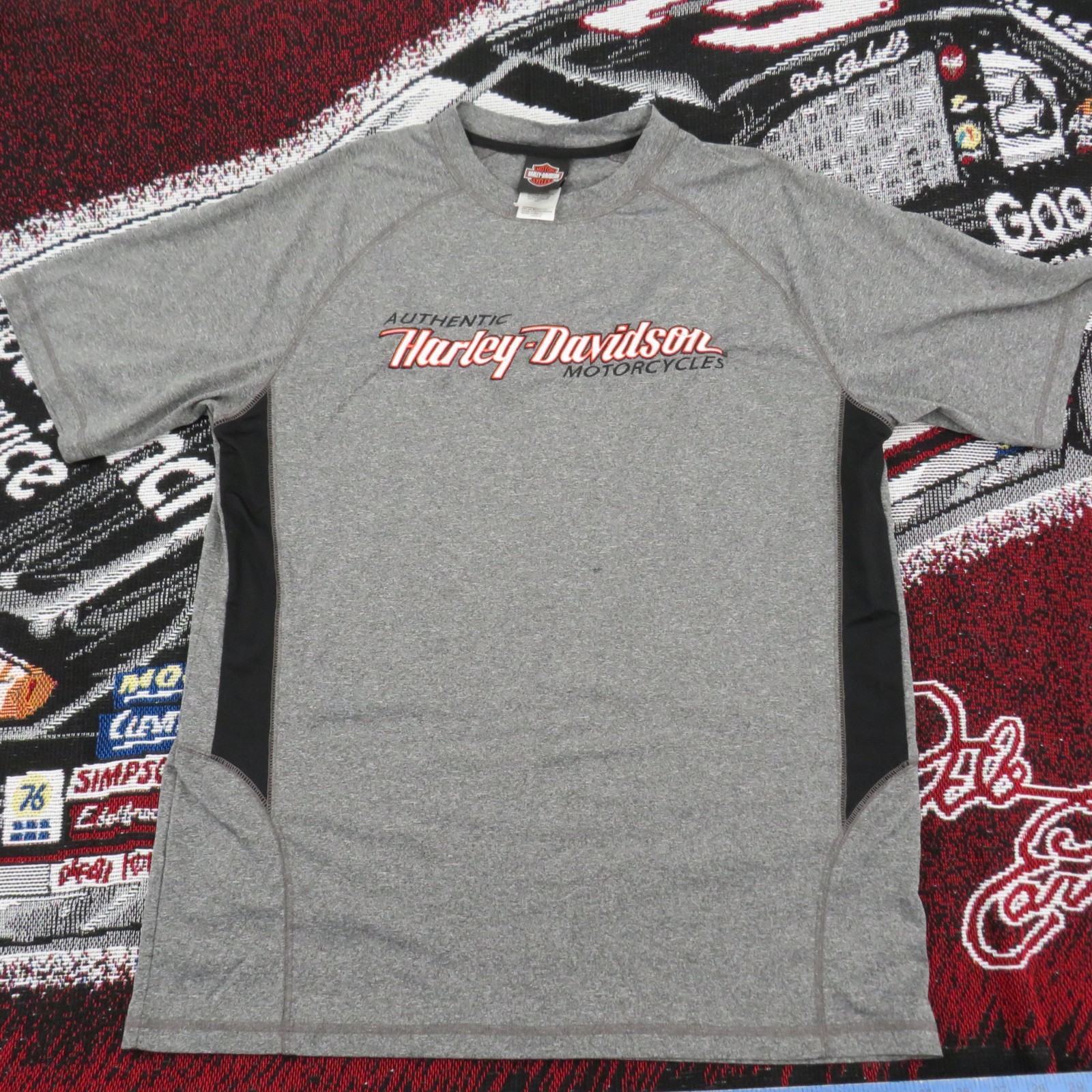 Harley Davidson T-Shirt L Gray Authentic Motorcycles Hall's Springfield IL