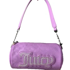 Juicy Couture String Of Pearls Roll Bag Violet Tulle Barrel Bag Crossbody NWT
