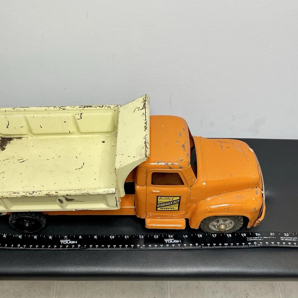Vintage Buddy L Hydraulically Operated Dump Truck 1950s - 60s Pressed Steel Toy - Image 4 of 4