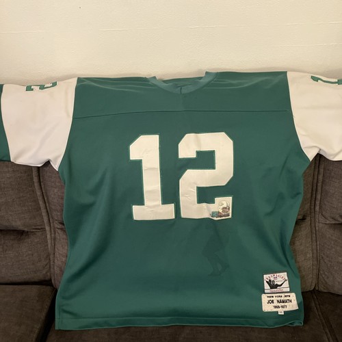 MITCHELL+NESS NEW YORK JETS #12 JOE NAMATH 1965-77 THROWBACK FOOTBALL JERSEY 56