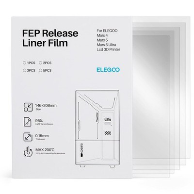 FEP-Folie 3D Drucker Mars 4 5 Ultra Resin Lichtdurchlässig 5er Set Zubehör