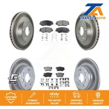 Front Rear Coated Disc Brake Rotors And Ceramic Pad Kit For 2002-2004 Honda CR-V