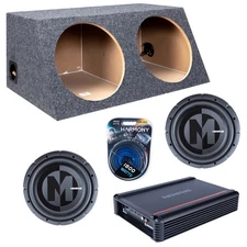 Slanted Sealed Hatchback Enclosure w/ PRXS1244 12" Sub, 750W Amplifier, Amp Kit
