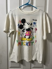 Vintage Mickey Mouse Tshirt Sherry Mfg. Tag Single Stitch Size M