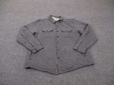 Faherty Jacket Mens XL Gray Quilted Lightweight Workwear Shacket Barn Coat