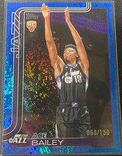 Ace Bailey 2025-26 Topps Flagship 068/150 Blue Sand Glitter RC Jazz #205