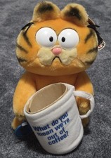 Vintage Garfield Plush Coffee Break 'Out Of Coffee' Dakin 1981 NWT