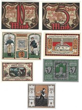 GERMANY Tonndorf-Lohe 7 Pc. CU UNC Set 1921 Notgeld incl RARE 5 & 10 Mark Notes