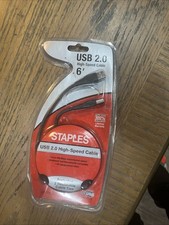 Staples USB 2.0 High Speed Printer Cable 6 ft - 20 Guage New in Original Package