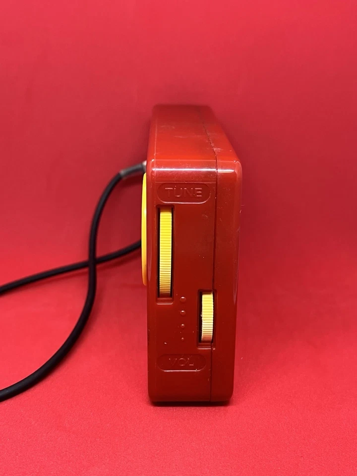 Sony ICF-1 Red Vintage Portable FM Radio Receiver Tested And Working - Image 2 of 4