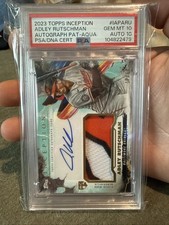 POP 1!!! 2023 TOPPS INCEPTION ROOKIE AUTOGRAPH PATCH ADLEY RUTSCHMAN AQUA /50