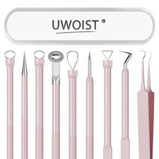 Pimple Popper Tool Kit Blackhead Remover Tools 5 Piece Kit , PINK set, Pink
