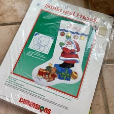Vintage DIMENSIONS Santa And Friends No Count Cross-Stitch 8363 Stocking Sealed