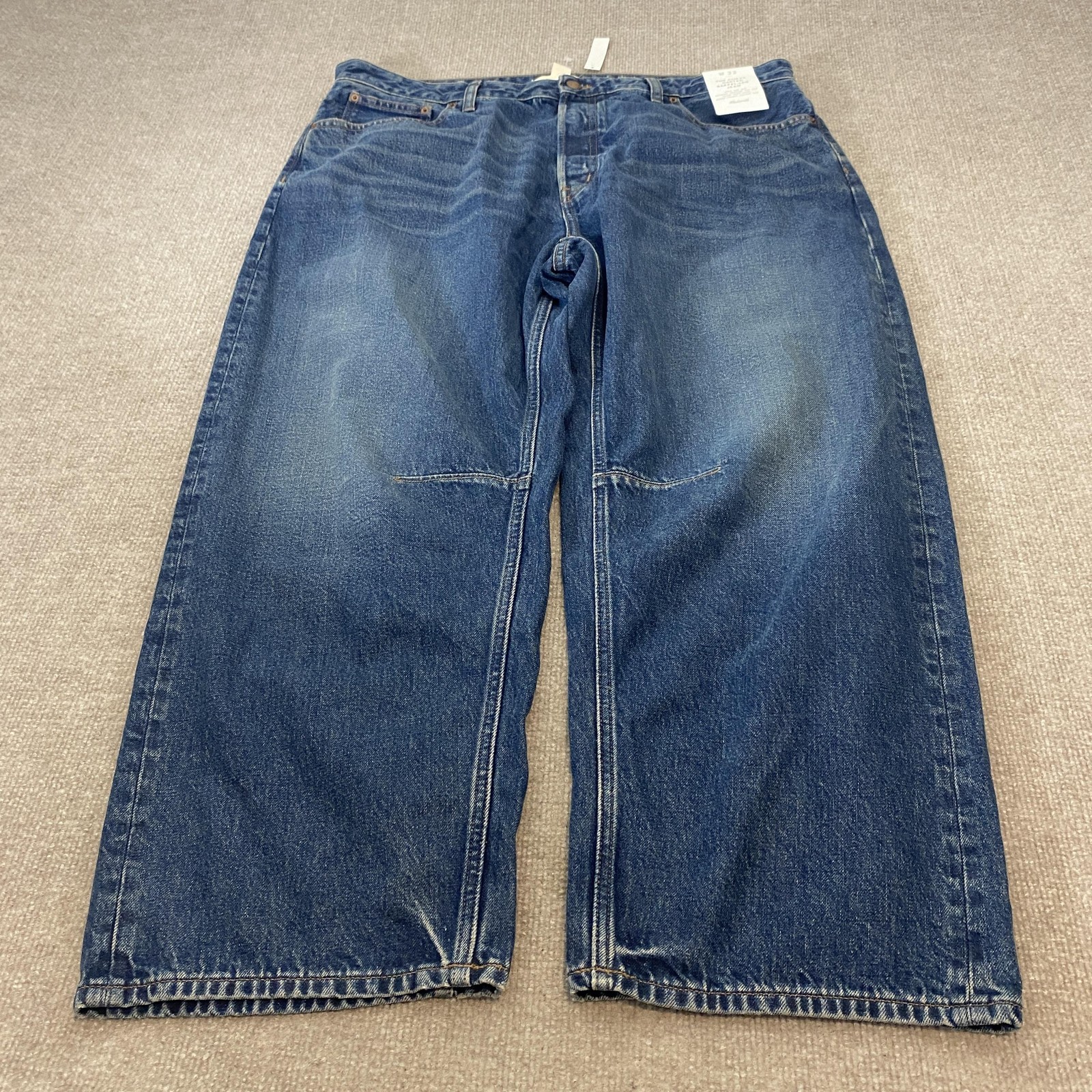 Madewell Curvy Darted Barrel Leg Jeans Womens 33 Blue Med Wash High Rise Denim