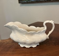 Antique Johnson Bros England Ironstone Gravy Boat Shabby Cream
